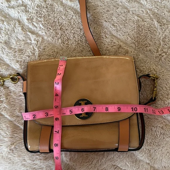 Tory Burch Alastair Pebbled Leather Shoulder Crossbody Bag Tan Convertible Bag - Picture 6 of 16